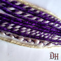 6 DE Double Ended Purple White Dreads Dreadlocks Hair Extensions