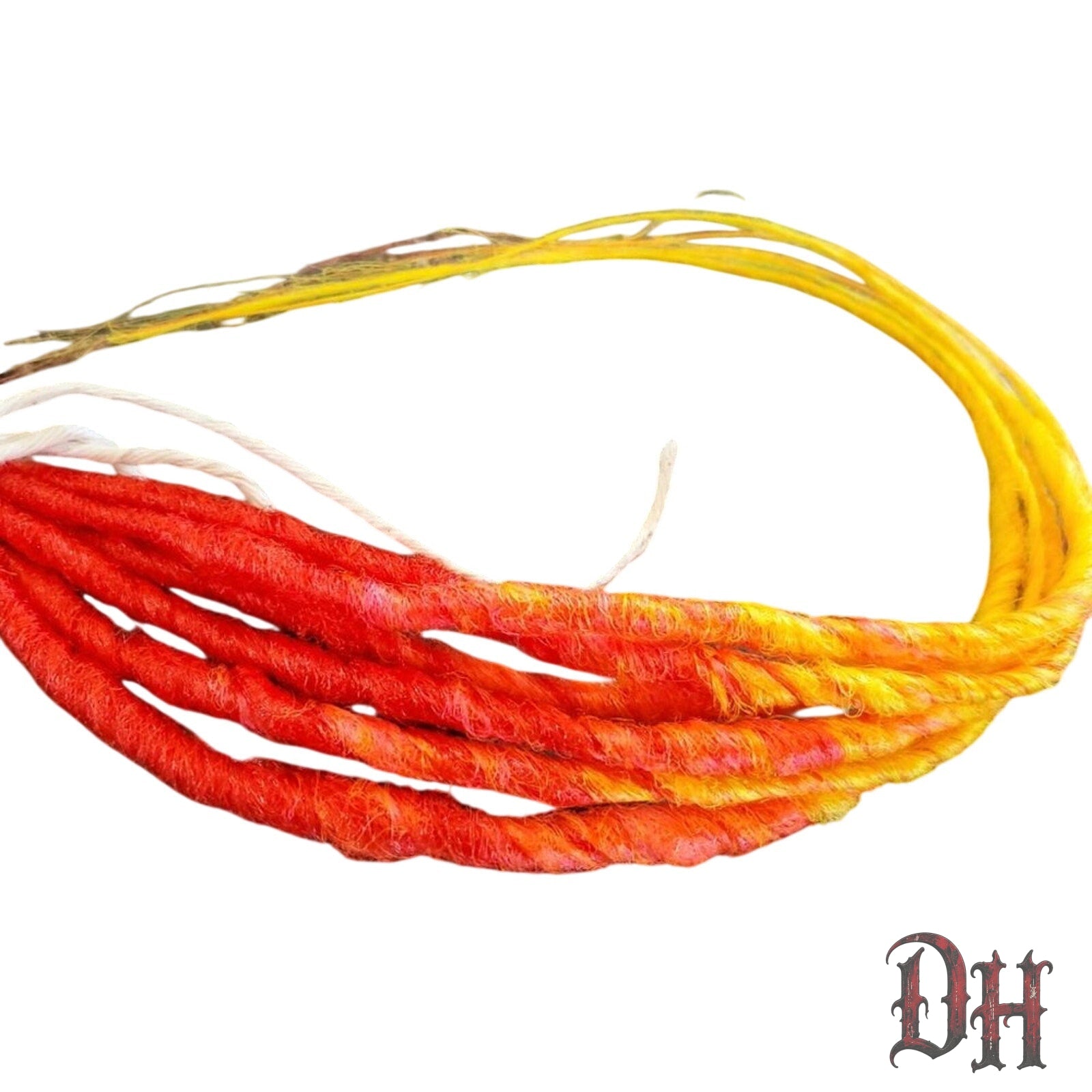 6 SE Single Ended Fire Flame Dreads Dreadlocks Hair Extensions