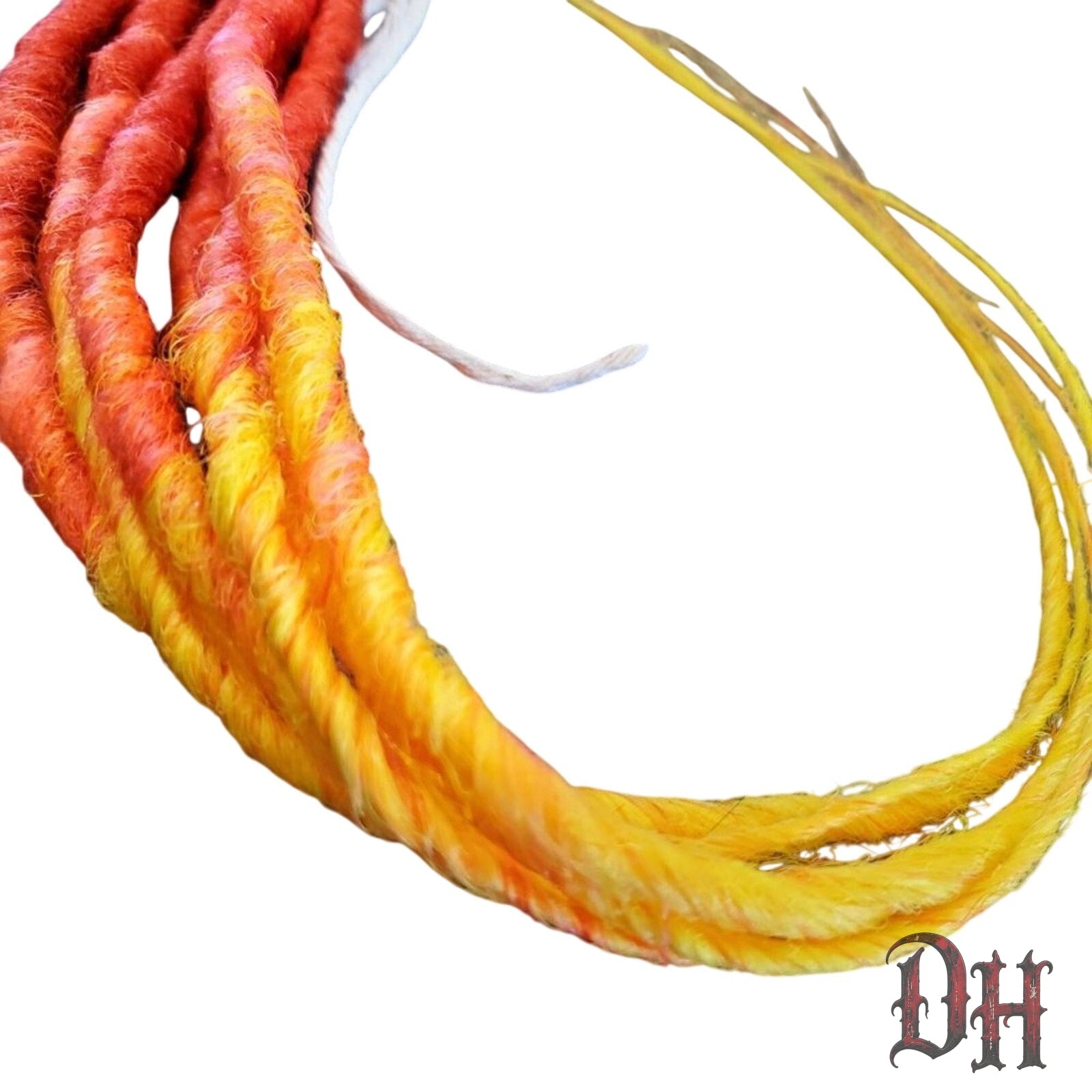 6 SE Single Ended Fire Flame Dreads Dreadlocks Hair Extensions