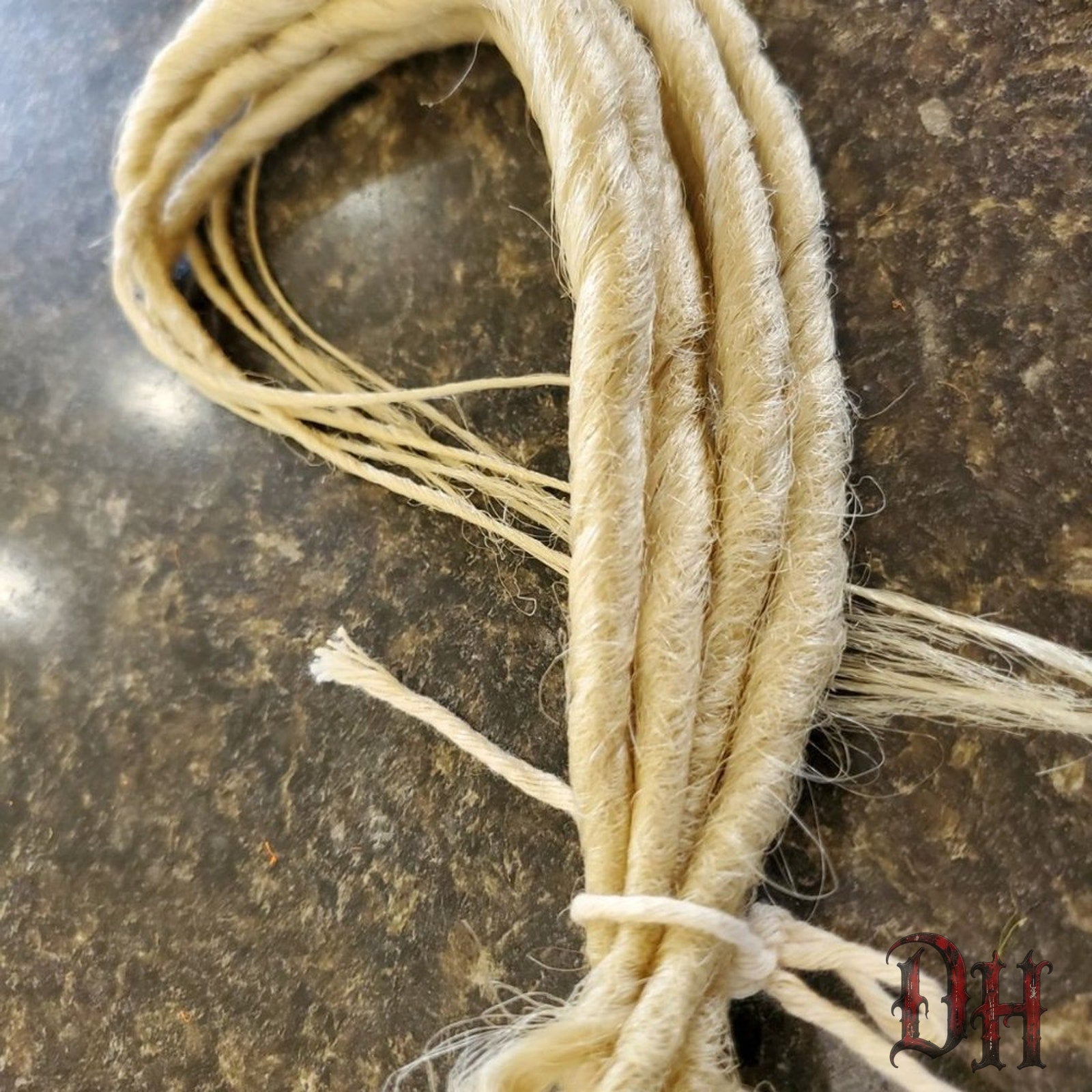 6 SE Single Ended Platinum Blonde Dreads Dreadlock Hair Extensions
