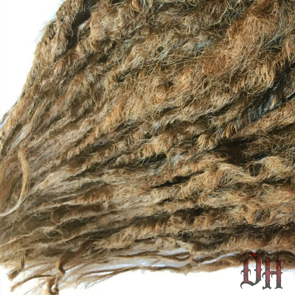 60 SE Single Ended Knotty Ombre Brown and Dark Blonde Auburn Dreads Dreadlocks Hair Extensions