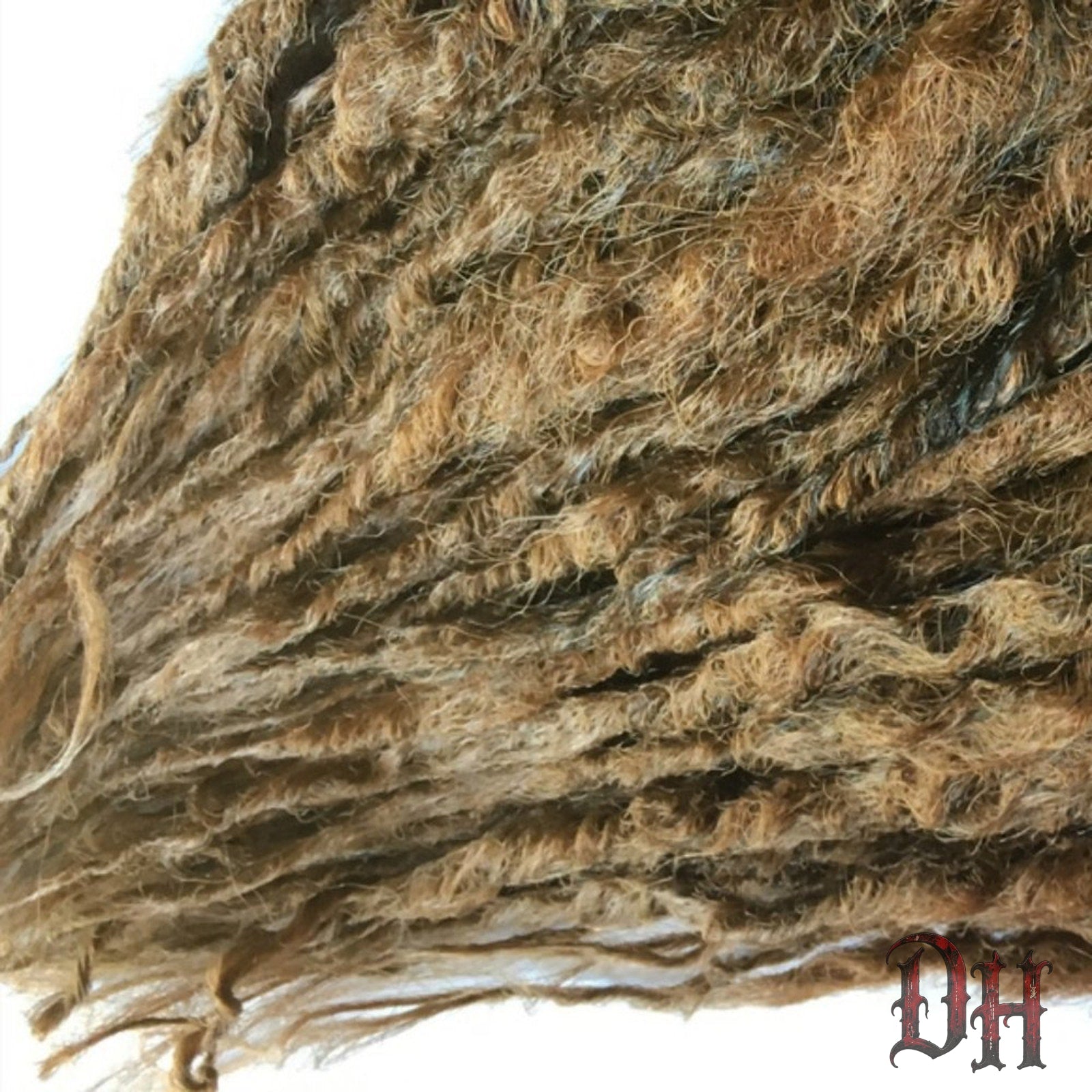 60 SE Single Ended Knotty Ombre Brown and Dark Blonde Auburn Dreads Dreadlocks Hair Extensions