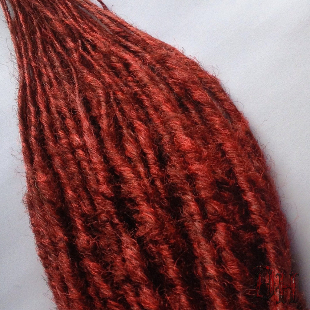 60 SE Single Ended Synth Red Dreads Dreadlocks Hair Extensions