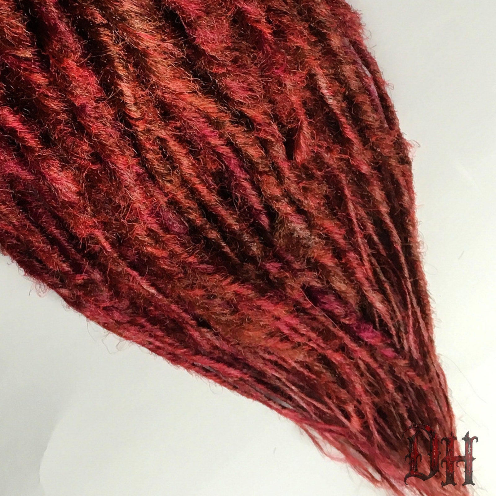 60 SE Single Ended Synth Red Dreads Dreadlocks Hair Extensions