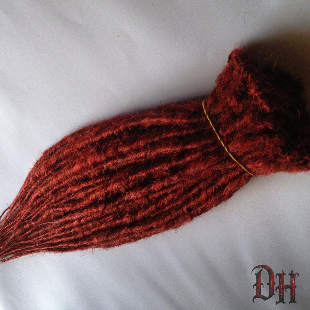 60 SE Single Ended Synth Red Dreads Dreadlocks Hair Extensions