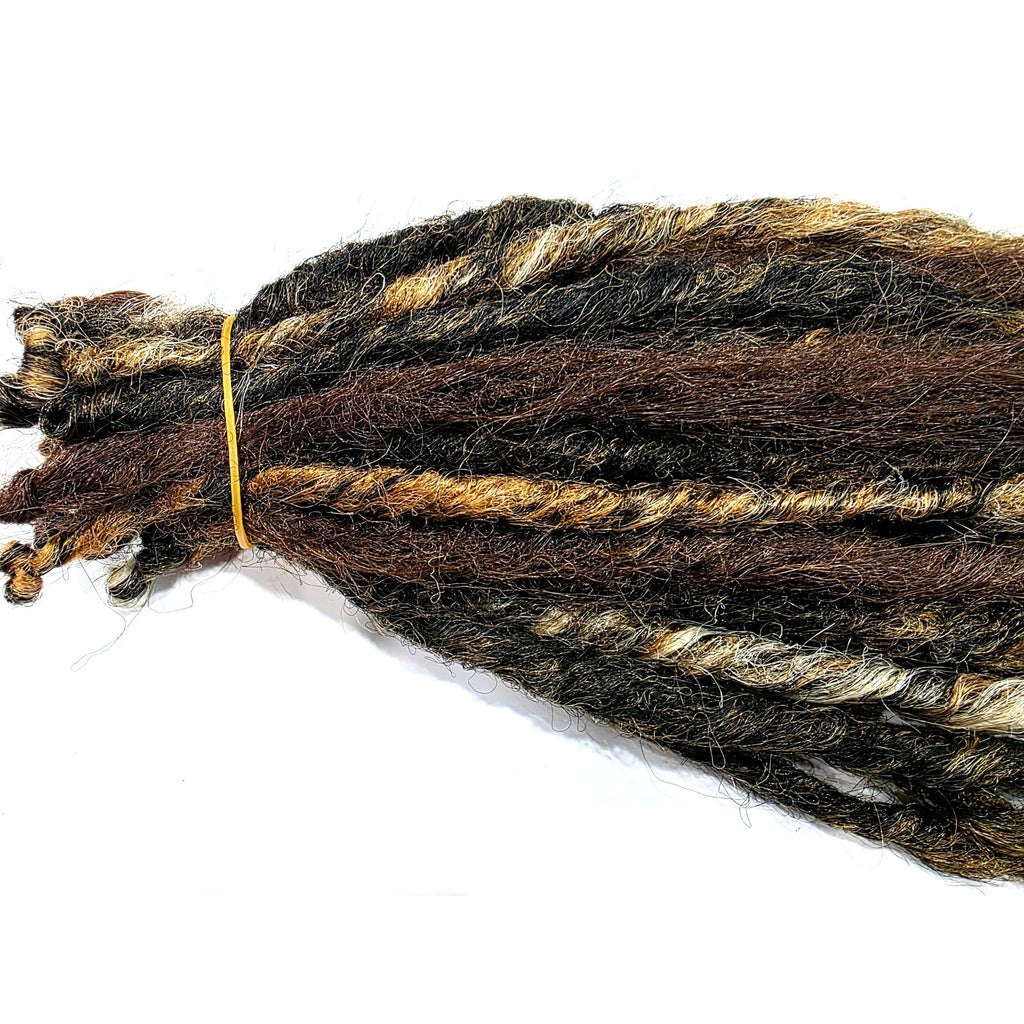 35 SE Single Ended Thick Knotty Brown Blend Dreads Dreadlock Hair Extensions