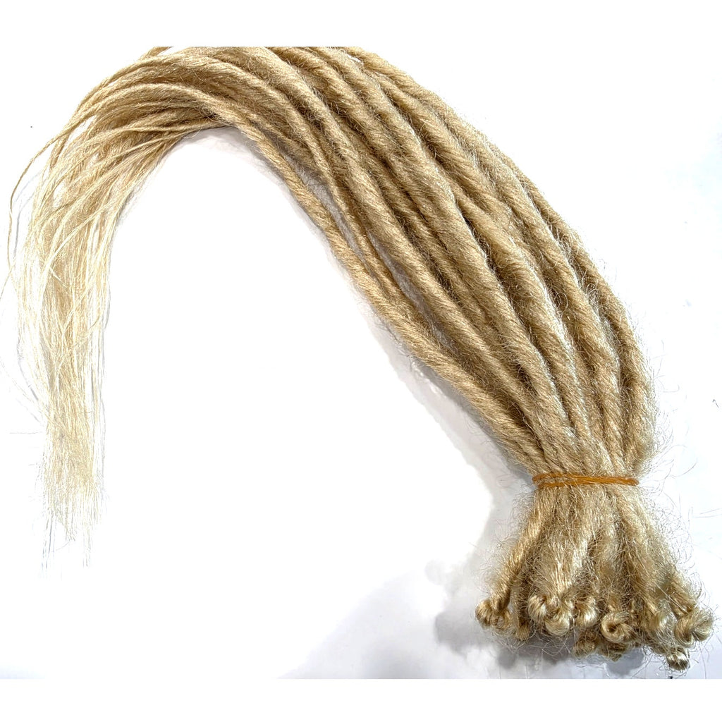 30 SE Single Ended Platinum Blonde Dread Dreadlock Hair Extensions Long Ends