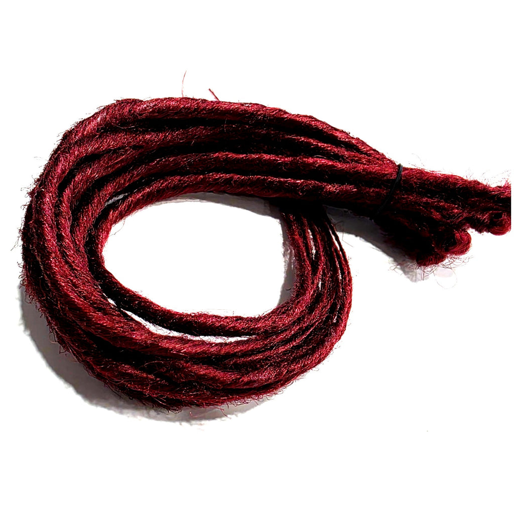 10 SE Single Ended Burgundy Red Synthetic Dreads Dreadlock Hair Extensions
