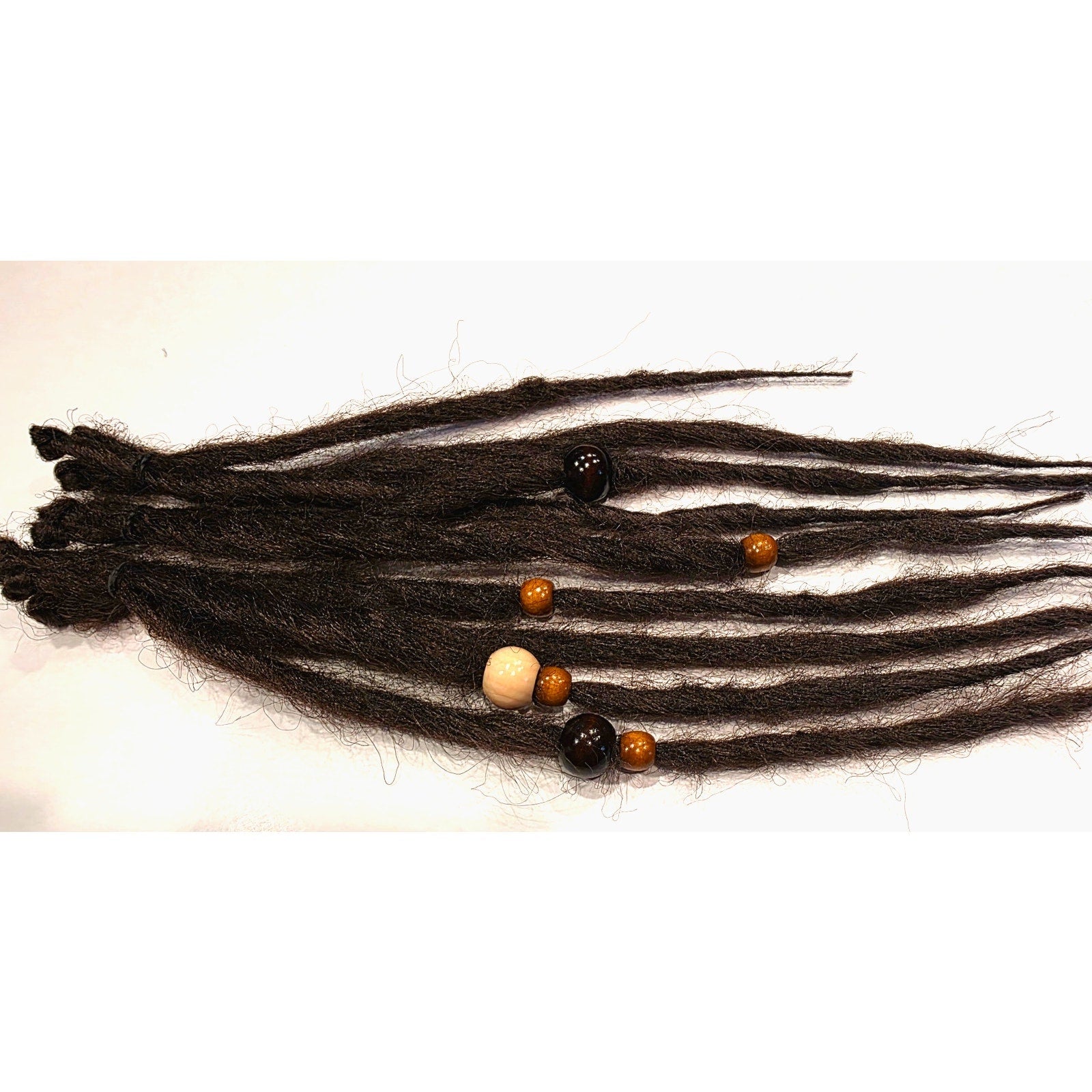 10 SE Single Ended Dark Brown Dreads Dreadlocks Hair Extensions Knotty Natural