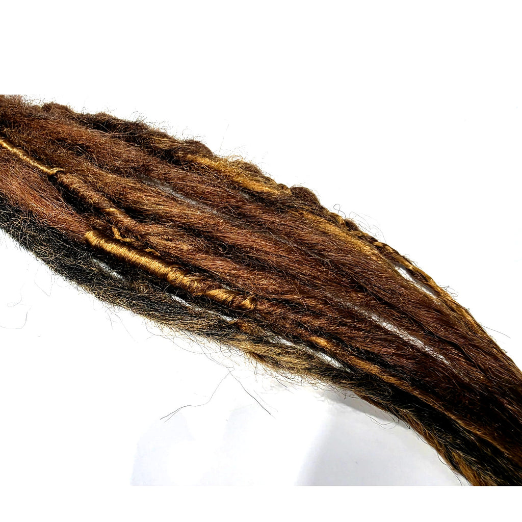 10 SE Single Ended Auburn Brown Mix Dreads Dreadlocks Hair Extensions