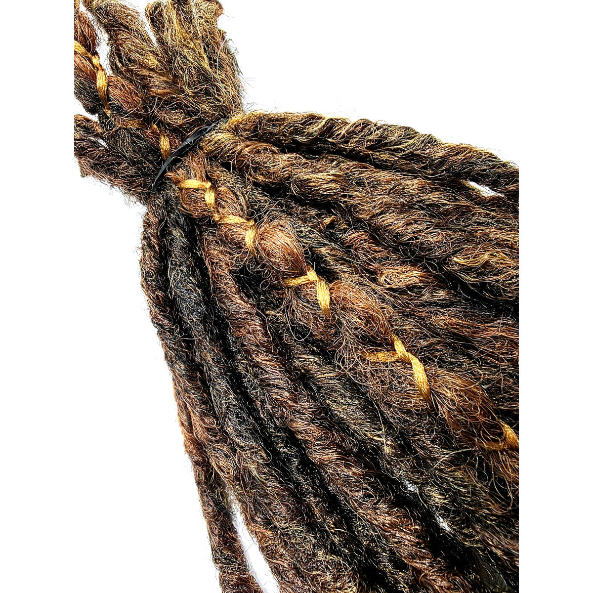 25 SE Single Ended Auburn Brown Synthetic Dread Dreadlock Hair Extensions Knotty