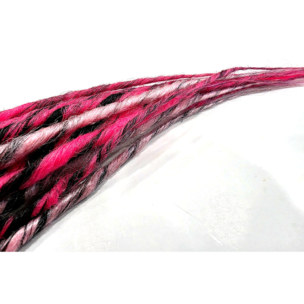 15 SE Single Ended Black and Pink Ombre Dreads Dreadlock Hair Extensions
