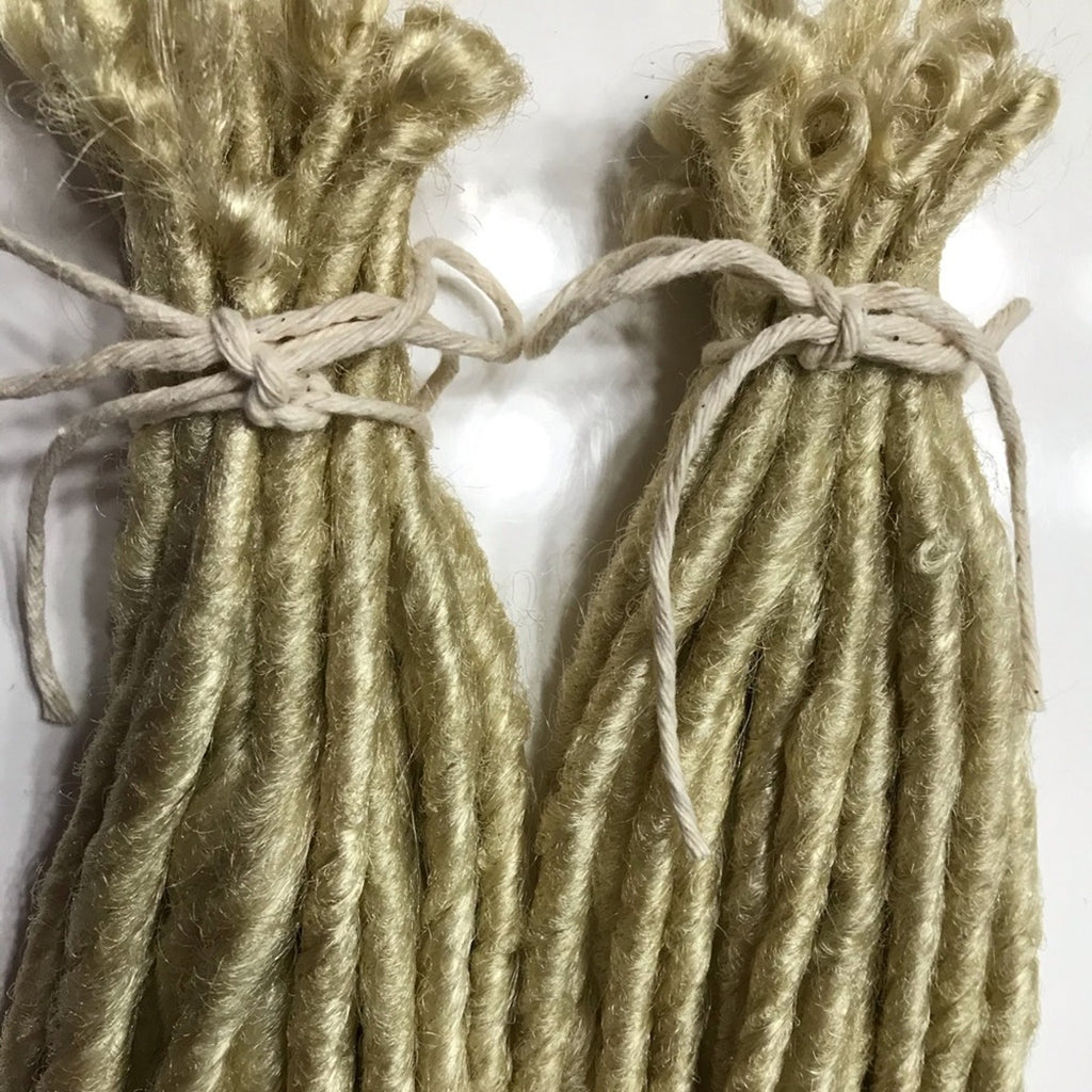 50 SE Single Ended Platinum Blonde Dreads Dreadlock Hair Extensions