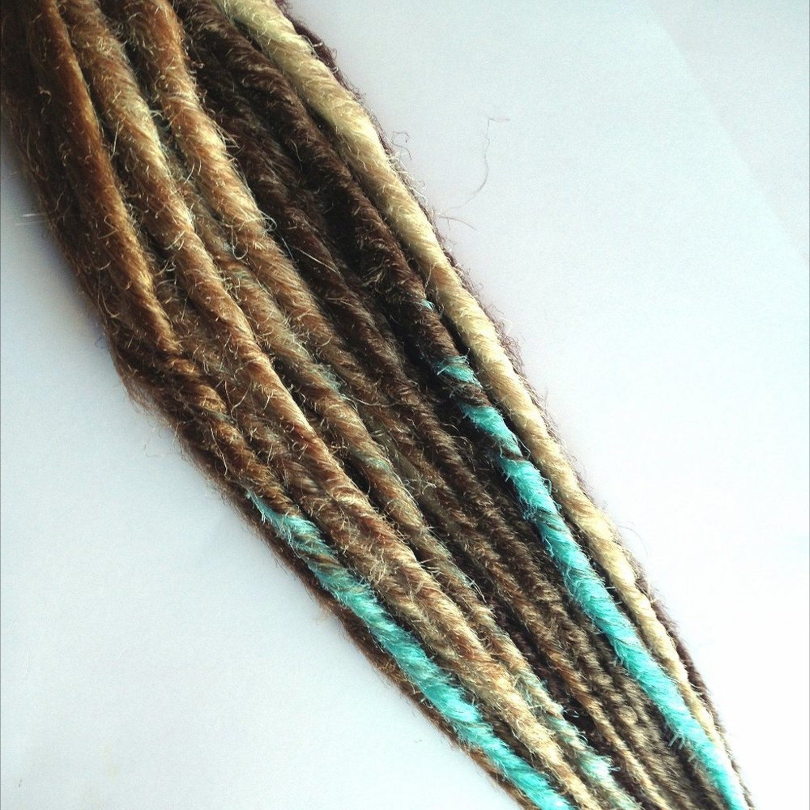 Brown Blonde Blue Dreads Dreadlock Hair Extensions