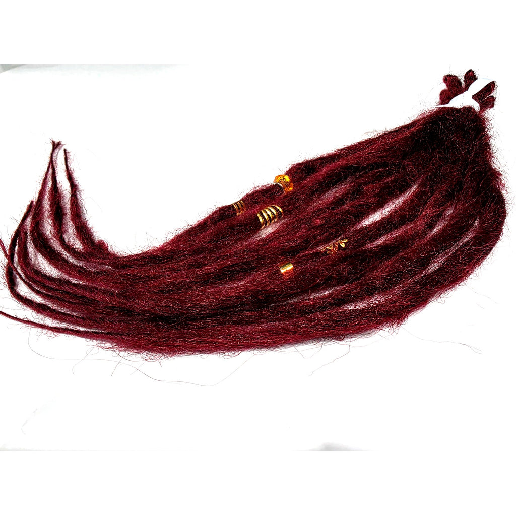 8 SE Single Ended Burgundy Red Dreads Dreadlocks Hair Extensions Handmade