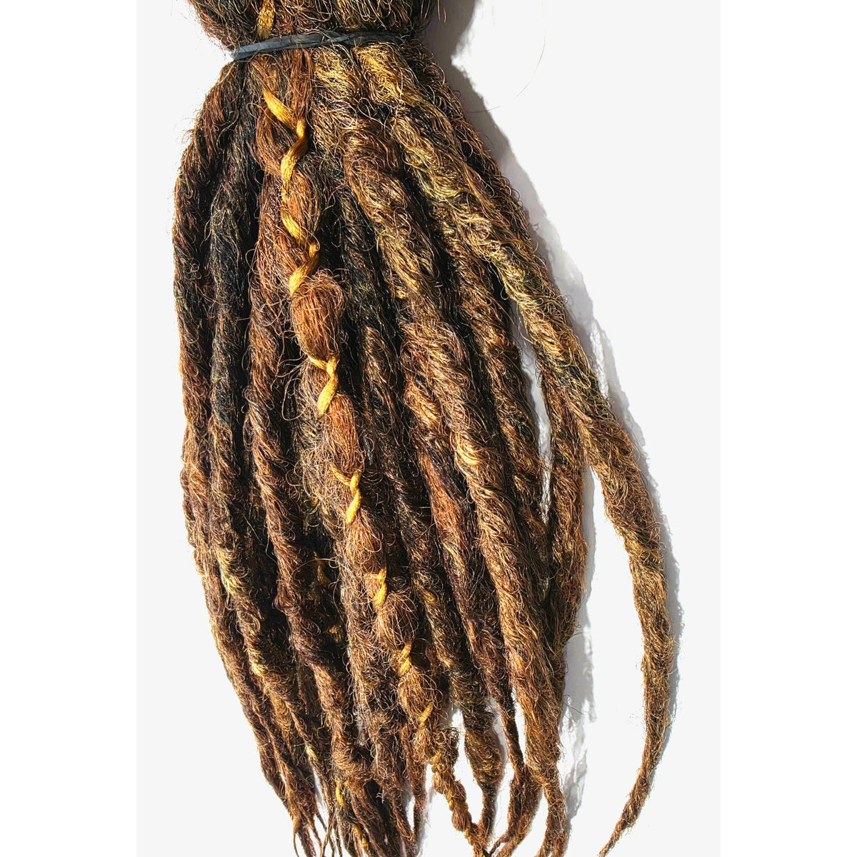 25 SE Single Ended Auburn Brown Synthetic Dread Dreadlock Hair Extensions Knotty
