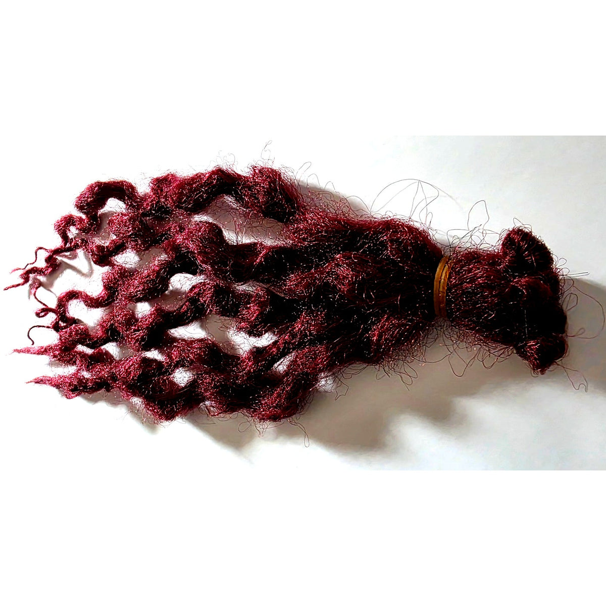6 SE Single Ended Burgundy Red Wavy Curly Natural Dreads Dreadlocks Hair Extensions