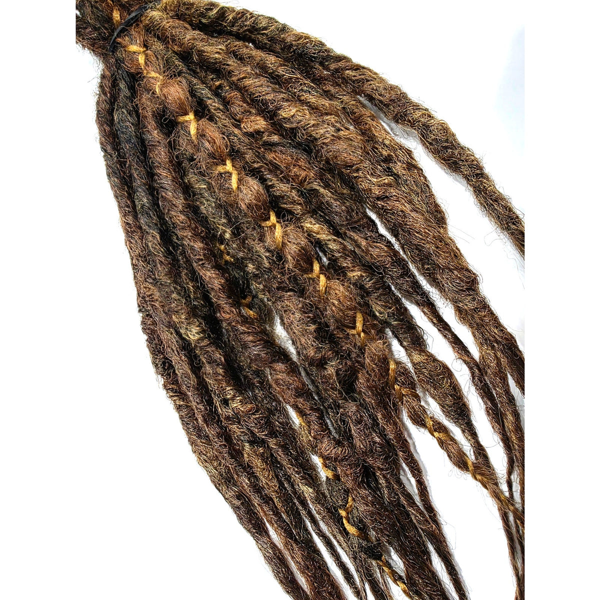 25 SE Single Ended Auburn Brown Synthetic Dread Dreadlock Hair Extensions Knotty