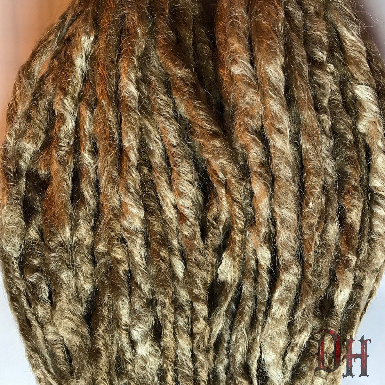 70 SE Single Ended Blonde Blend Knotty Synthetic Dreads Dreadlock Hair Extensions