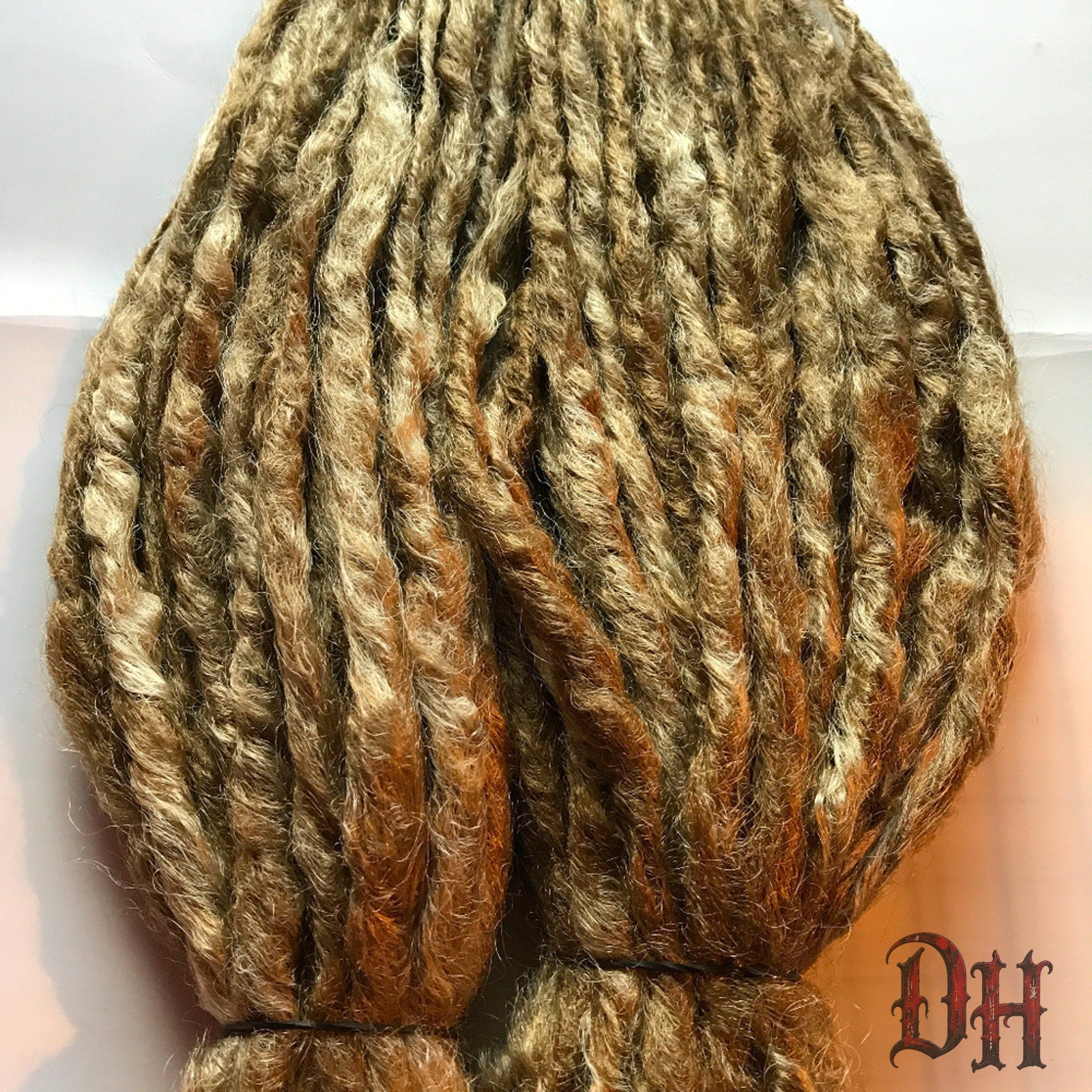 70 SE Single Ended Blonde Blend Knotty Synthetic Dreads Dreadlock Hair Extensions
