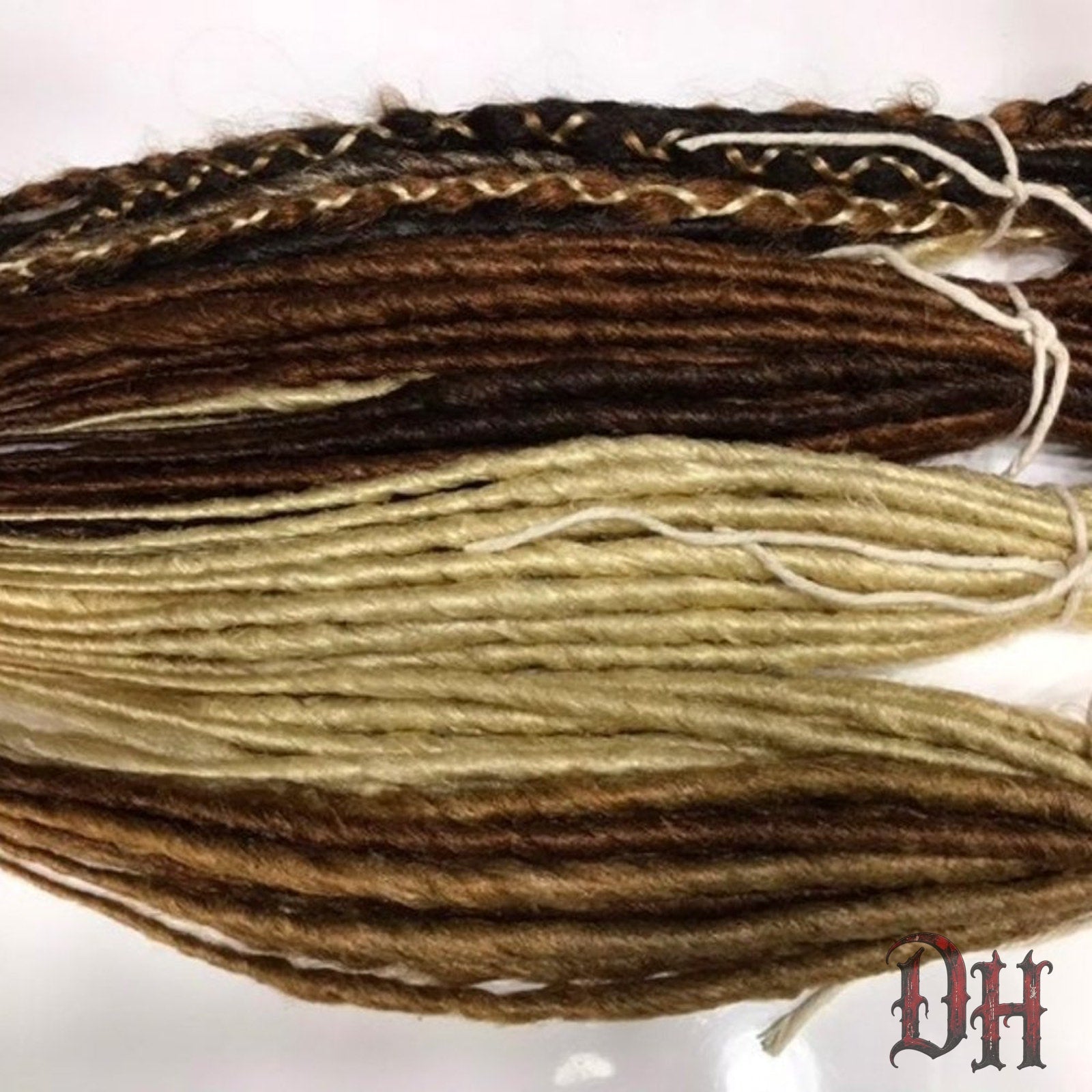 70 SE Single Ended Brown Blonde Mix Dreads Dreadlocks Hair Extensions