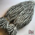 70 SE Single Ended Silver Grey Salt and Pepper Dreads Dreadlocks Hair Extensions