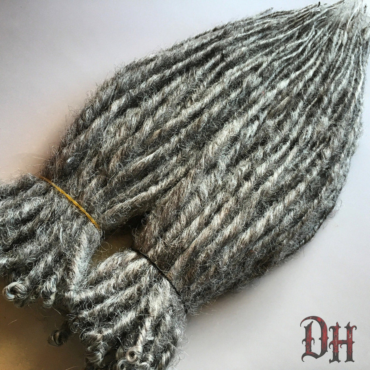 70 SE Single Ended Silver Grey Salt and Pepper Dreads Dreadlocks Hair Extensions