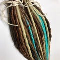 40 SE Single Ended Brown Auburn Blonde Blue Dreads Dreadlock Hair Extensions