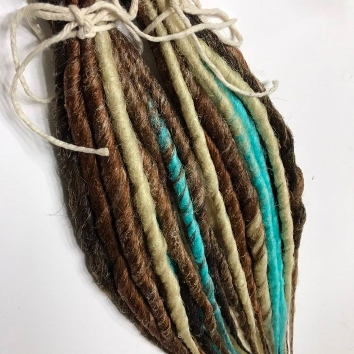 40 SE Single Ended Brown Auburn Blonde Blue Dreads Dreadlock Hair Extensions