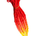 25 SE Single Ended Flame Fire Dreads Dreadlock Hair Extension Red Orange Yellow