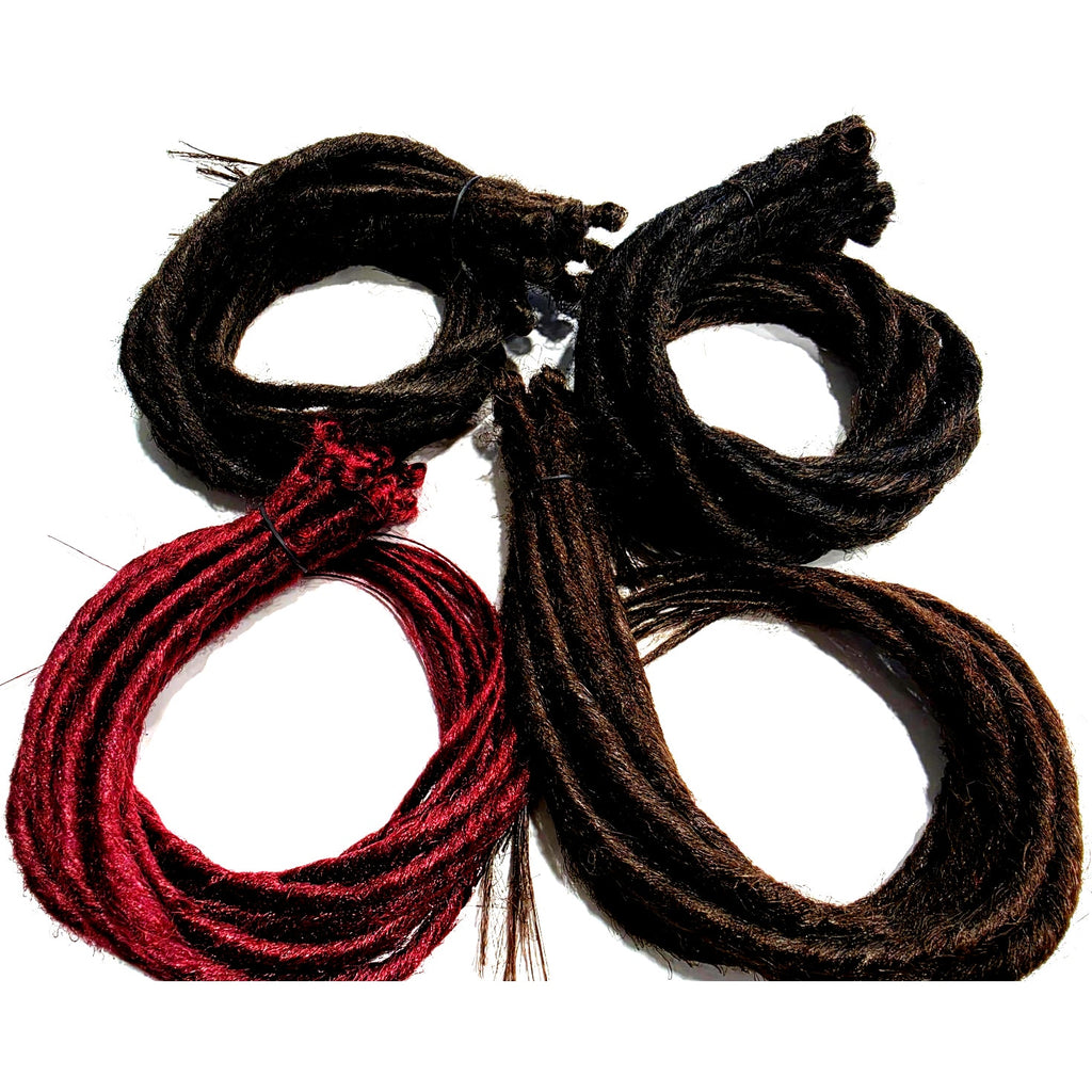 50 SE Single Ended Black Brown Burgundy Red Dreads Dreadlock Hair