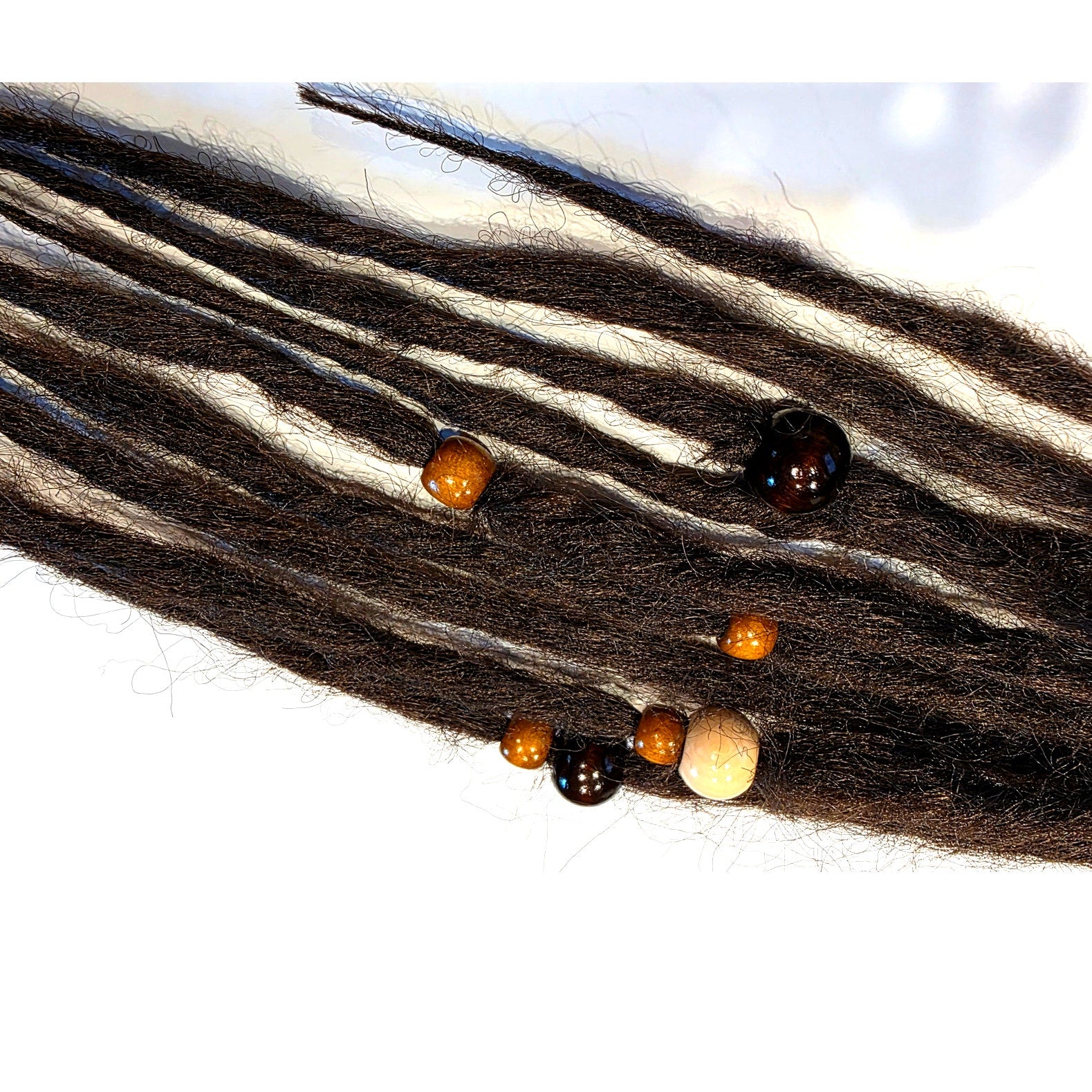 10 SE Single Ended Dark Brown Dreads Dreadlocks Hair Extensions Knotty Natural
