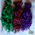 75 SE Single Ended Wavy Curly Purple Green Burgundy Red Dreads Dreadlocks Hair Extensions