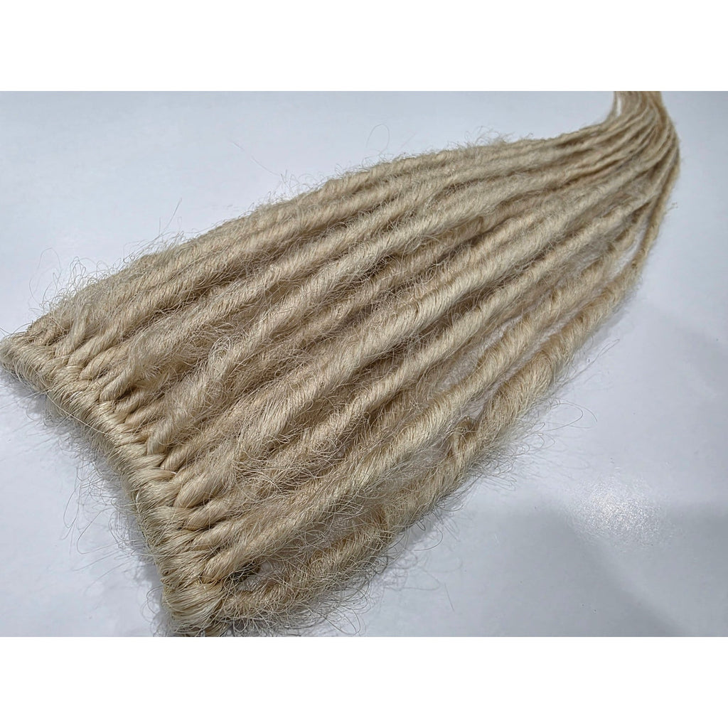 20 clip in synthetic dreadlocks – platinum blonde dreads on handmade weft, 2 clips