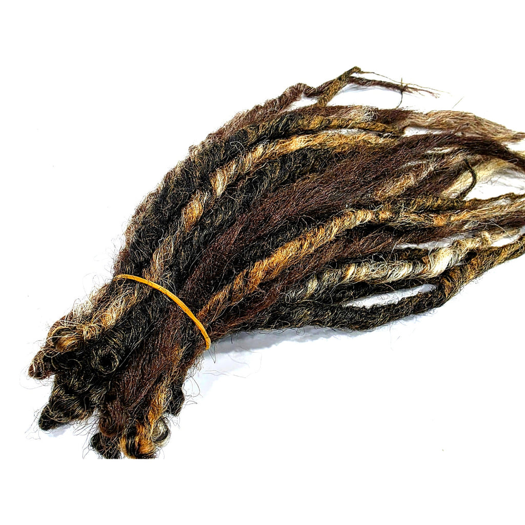 35 SE Single Ended Thick Knotty Brown Blend Dreads Dreadlock Hair Extensions