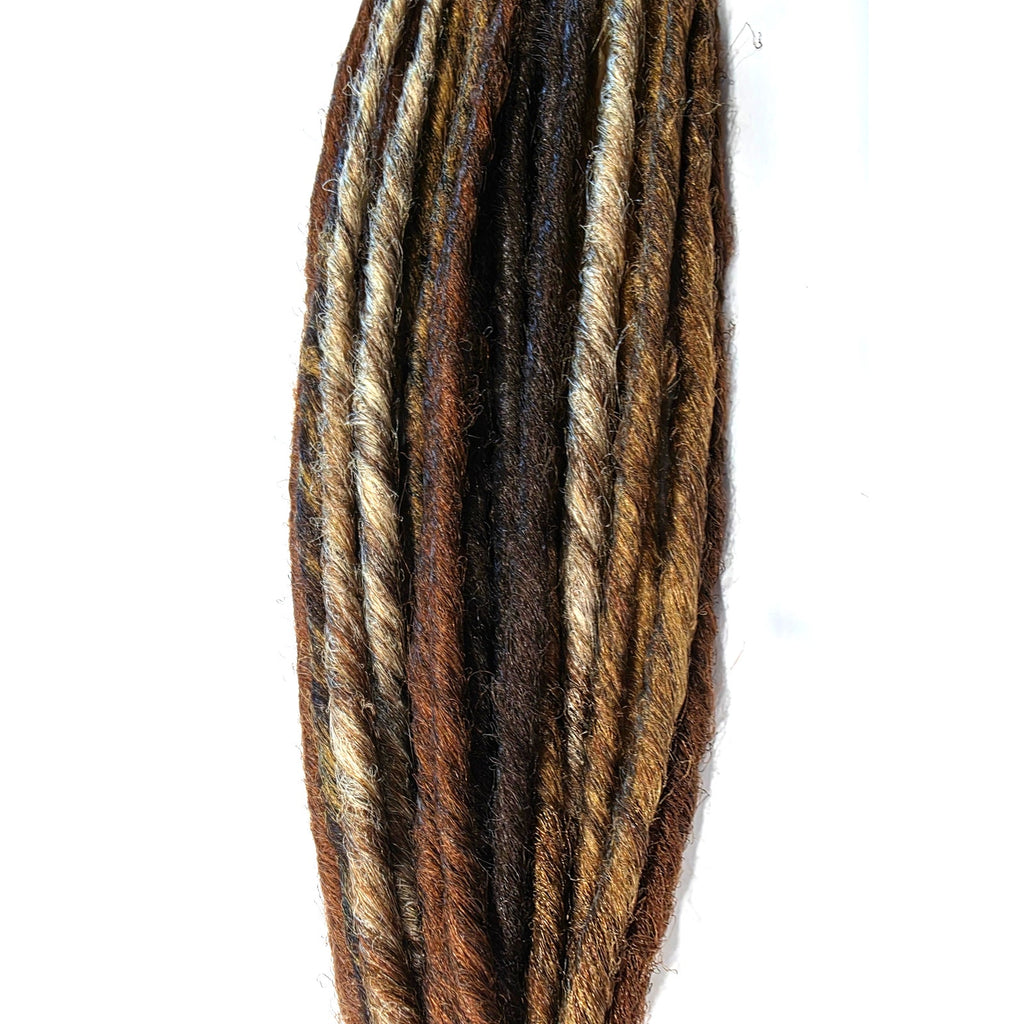 35 SE Single Ended Mix Dreads Dreadlocks Hair Extensions Brown Blonde Auburn