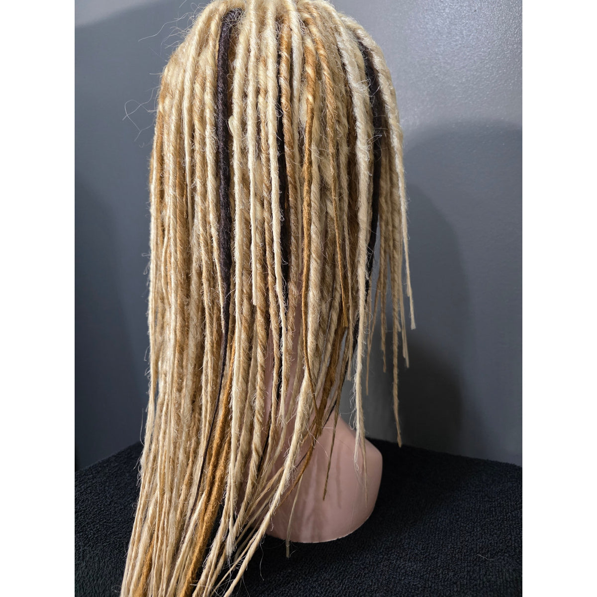 Full Cap Dreadlock Dread Wig Blonde Mix Light and Dark Synthetic Handmade 22 in