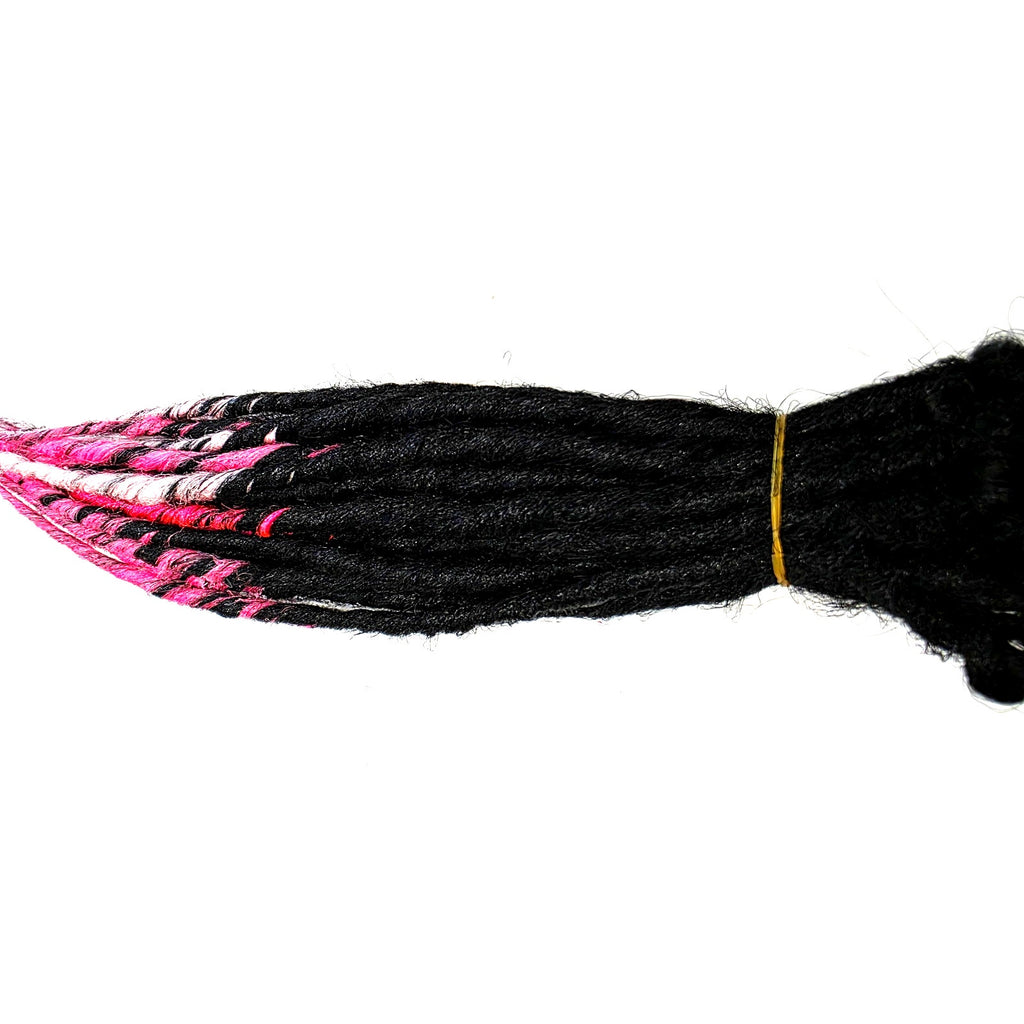 15 SE Single Ended Black and Pink Ombre Dreads Dreadlock Hair Extensions