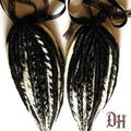 80 Black & White (2) Matching Falls Dreads Dreadlock Hair Extensions