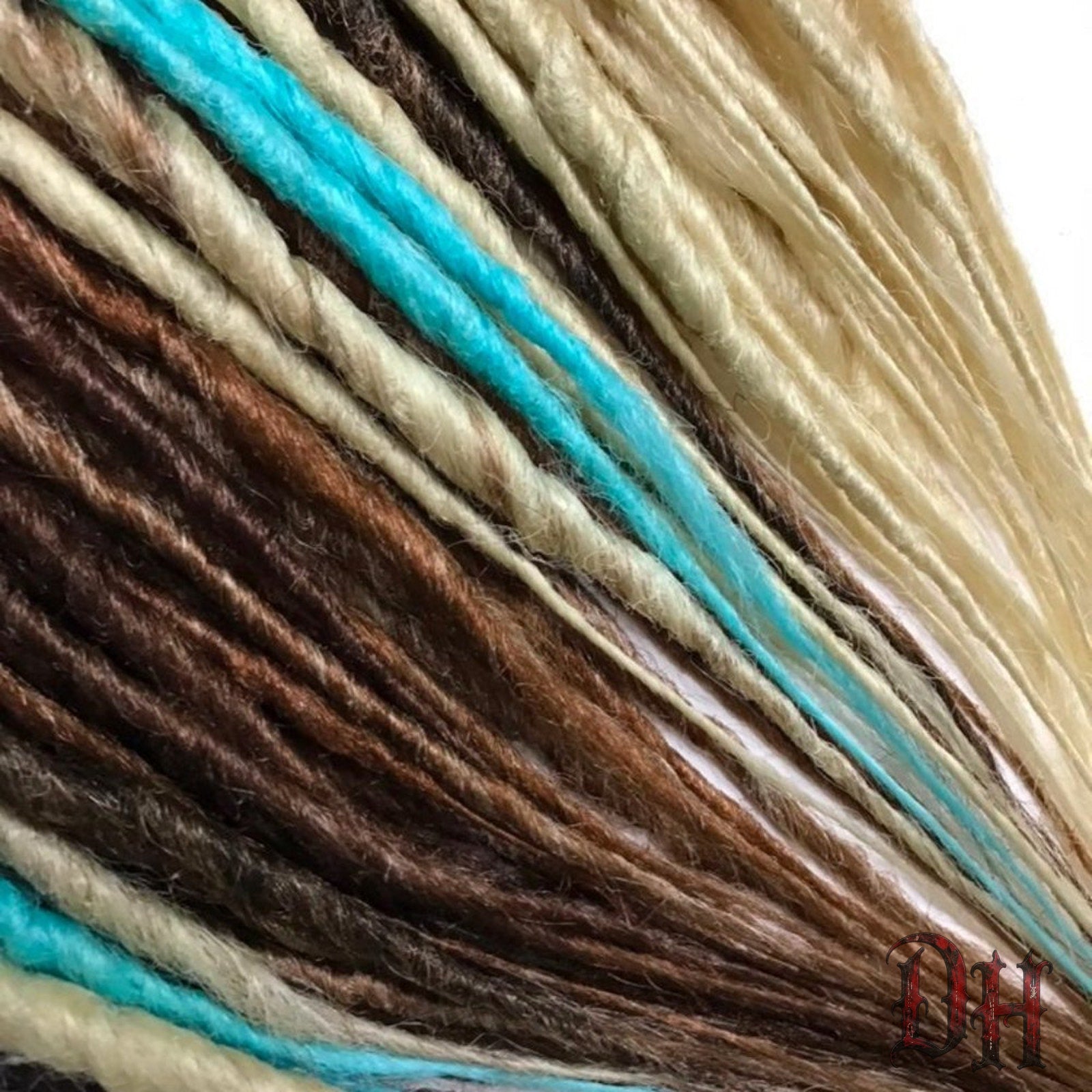 80 SE Single Ended Blue Brown Auburn Blonde Dreads Dreadlock Hair Extensions