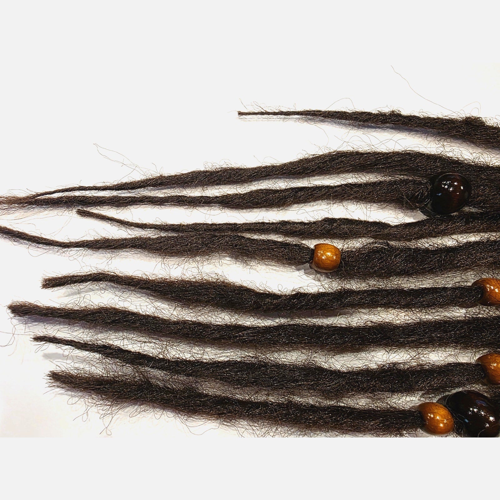 10 SE Single Ended Dark Brown Dreads Dreadlocks Hair Extensions Knotty Natural