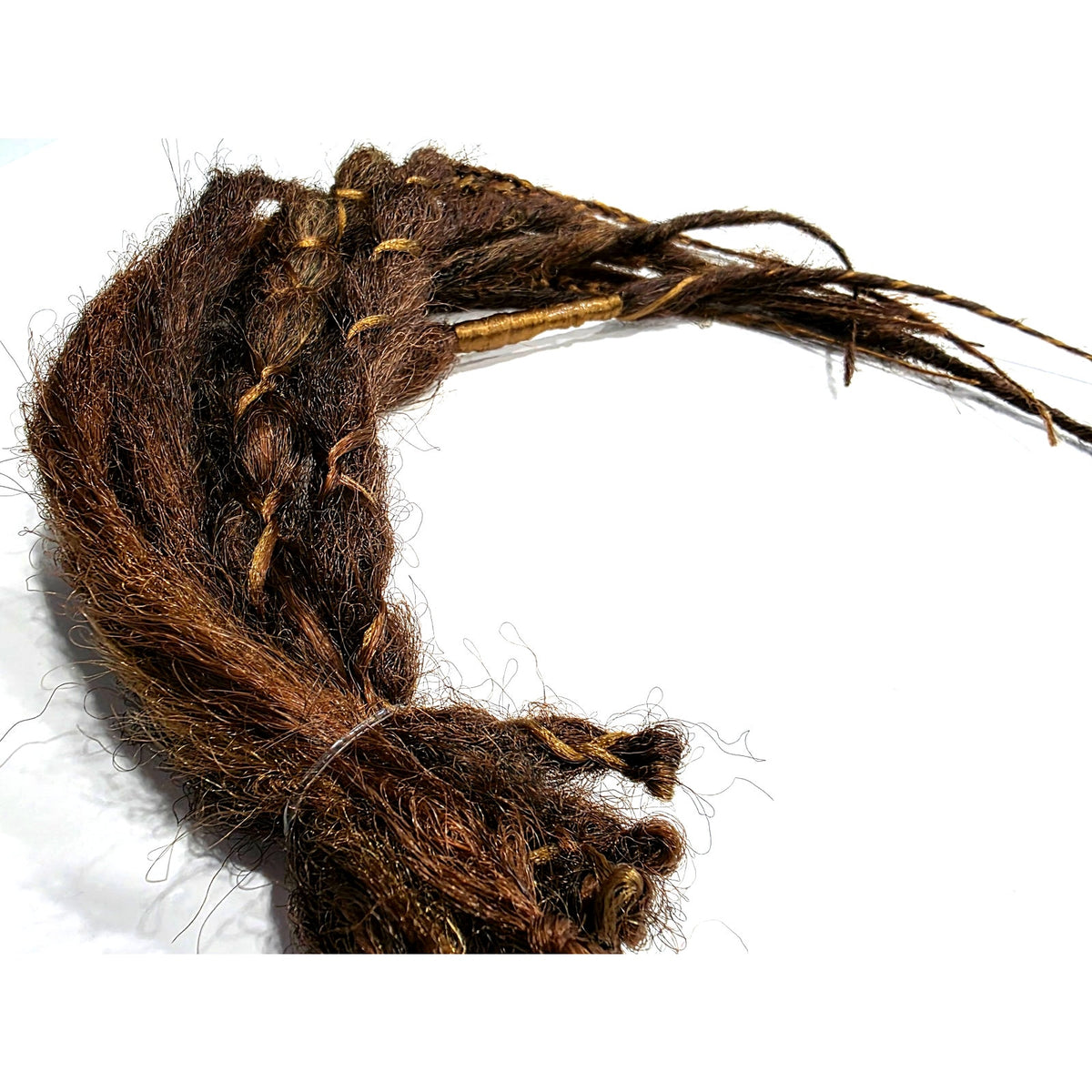10 SE Single Ended Brown Natural Mix Synthetic Dreads Dreadlocks Hair Extensions