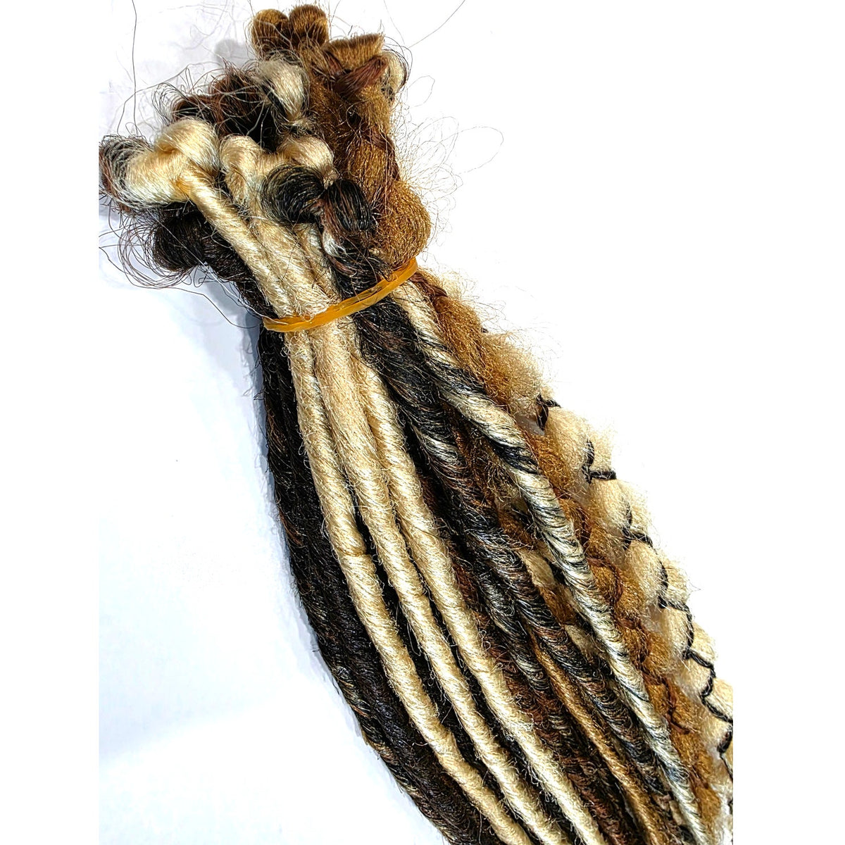 20 SE Single Ended Blonde Brown Gold Synthetic Dreads Dreadlocks Hair Extensions