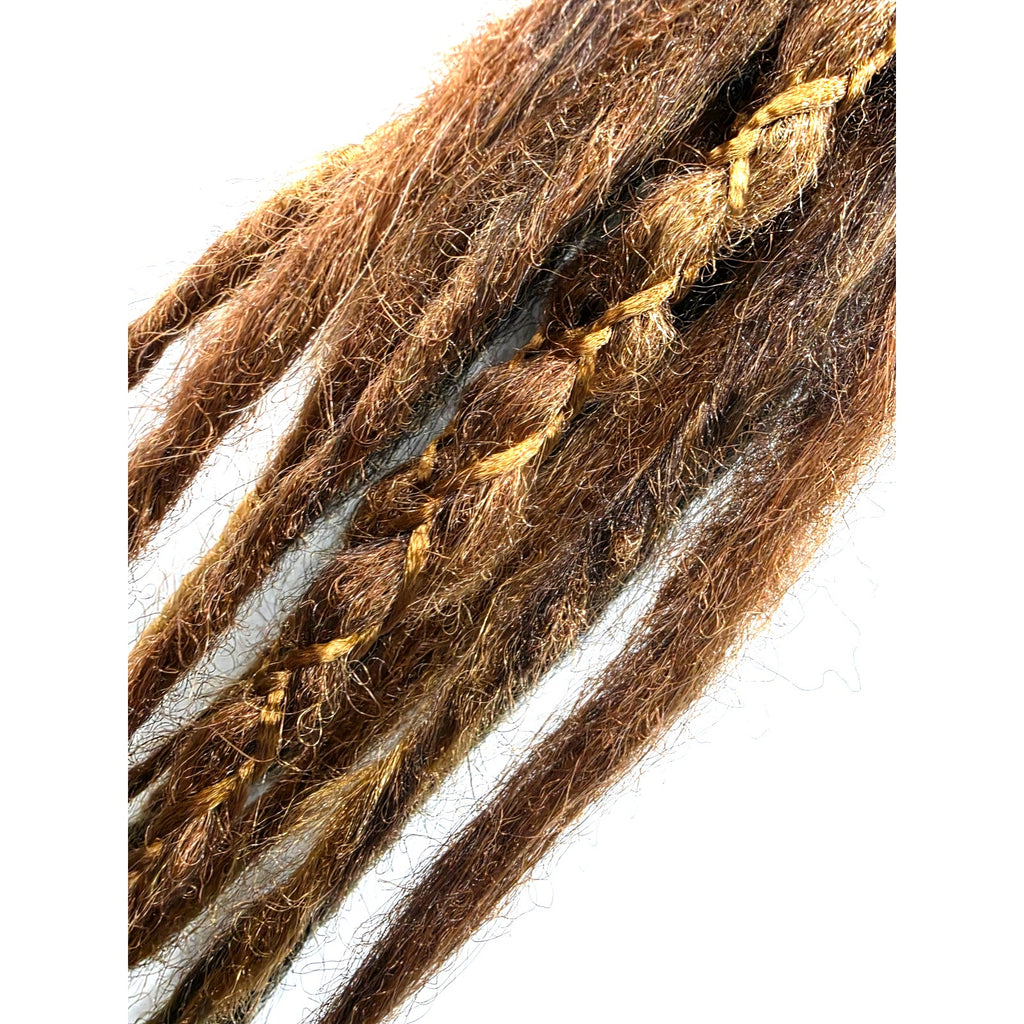 10 SE Single Ended Auburn Brown Mix Dreads Dreadlocks Hair Extensions