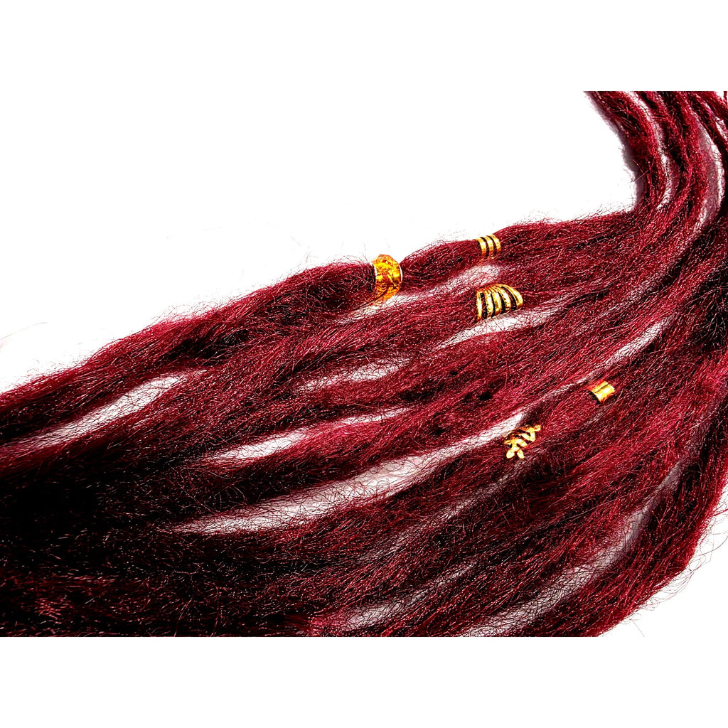 8 SE Single Ended Burgundy Red Dreads Dreadlocks Hair Extensions Handmade