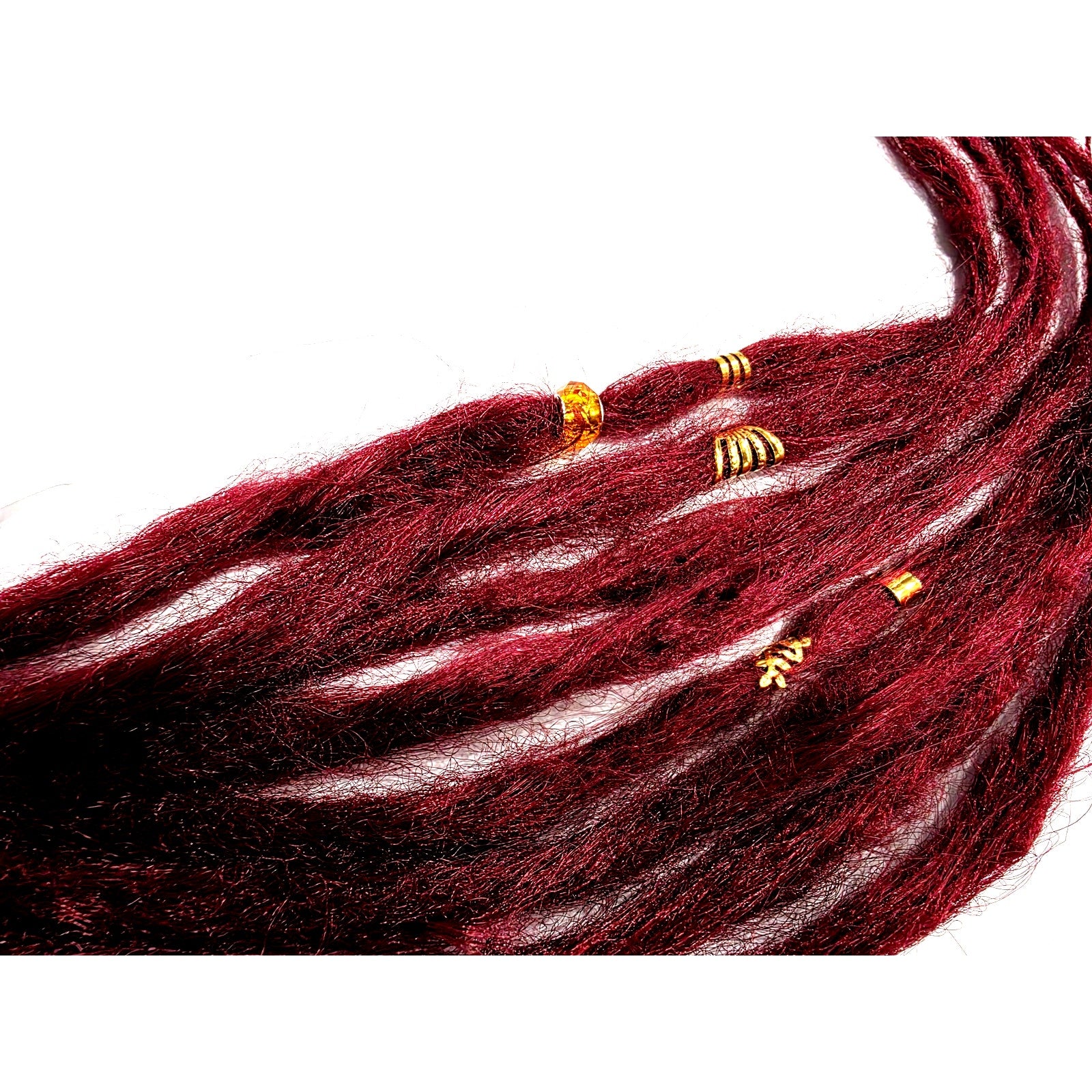 8 SE Single Ended Burgundy Red Dreads Dreadlocks Hair Extensions Handmade