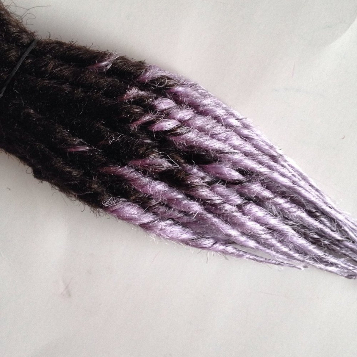 20 SE Single Ended Ombre Brown Purple Dread Dreadlock Hair Extensions