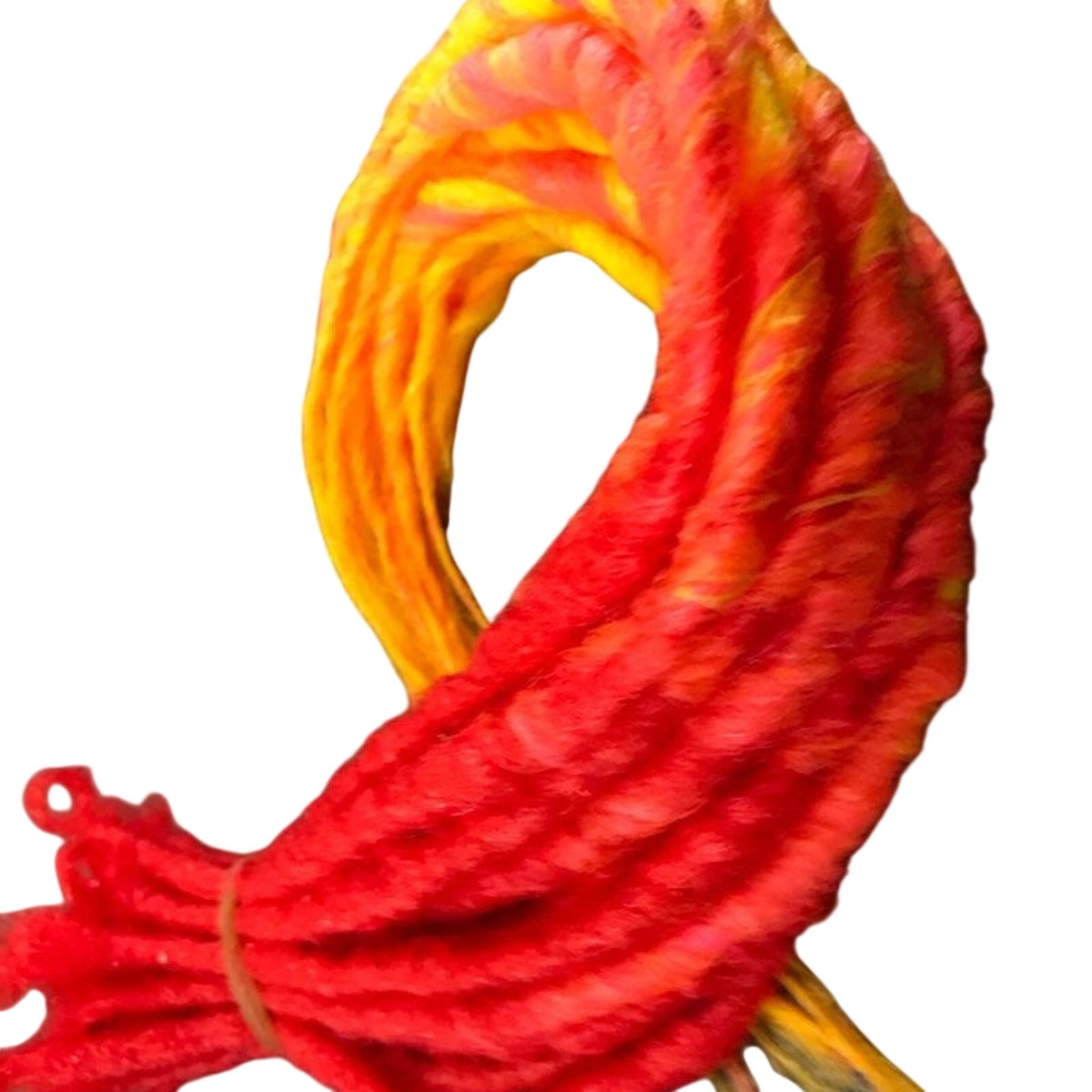 25 SE Single Ended Flame Fire Dreads Dreadlock Hair Extension Red Orange Yellow