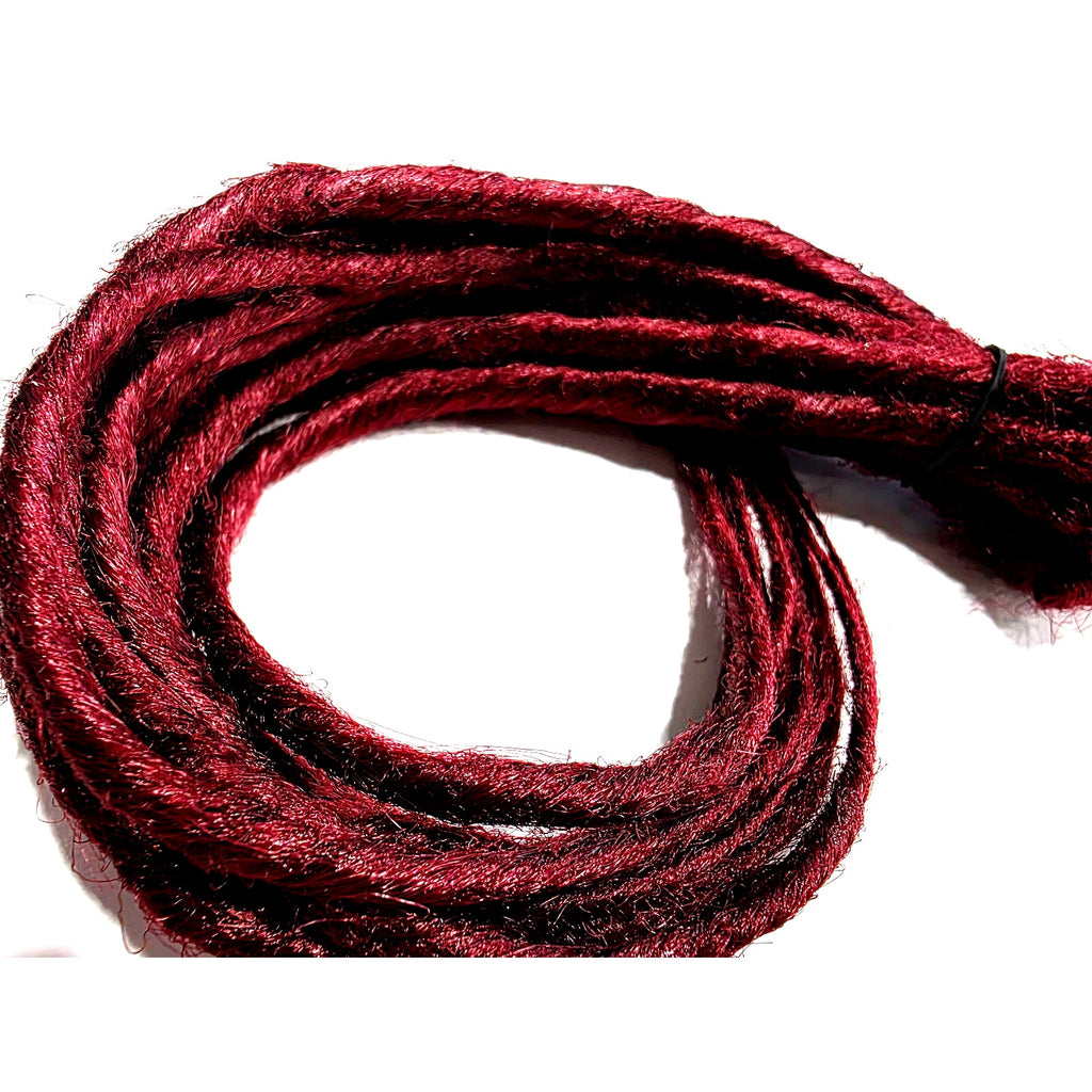 10 SE Single Ended Burgundy Red Synthetic Dreads Dreadlock Hair Extensions