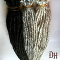 90 SE Single Ended Black White Grey Dreads Dreadlocks Hair Extensions